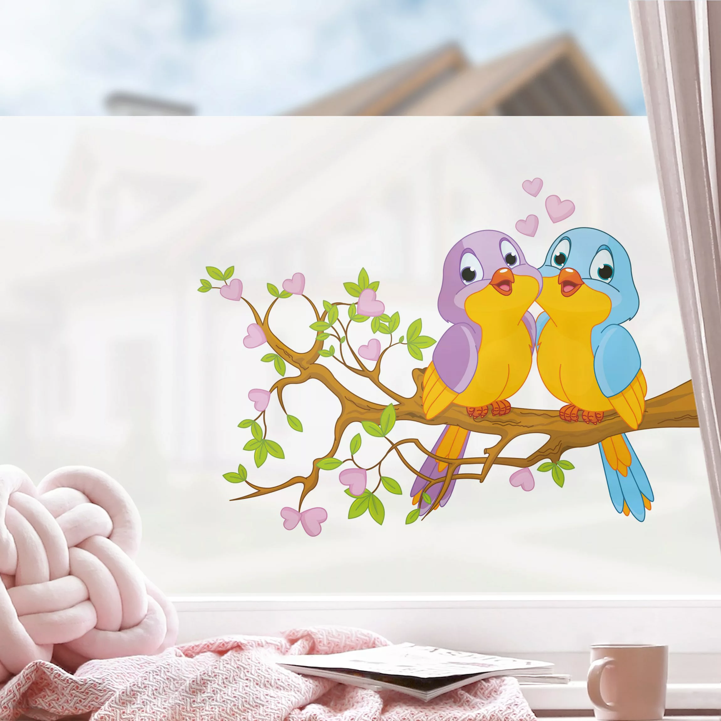 Fensterfolie Verliebte Vögelchen günstig online kaufen