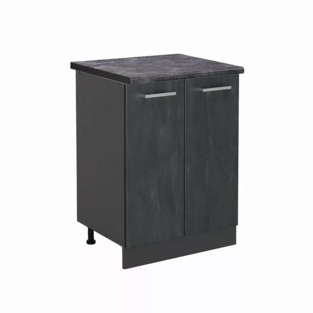 Vicco Unterschrank R-Line, Schwarz Beton/Anthrazit, 60 cm AP Anthrazit günstig online kaufen