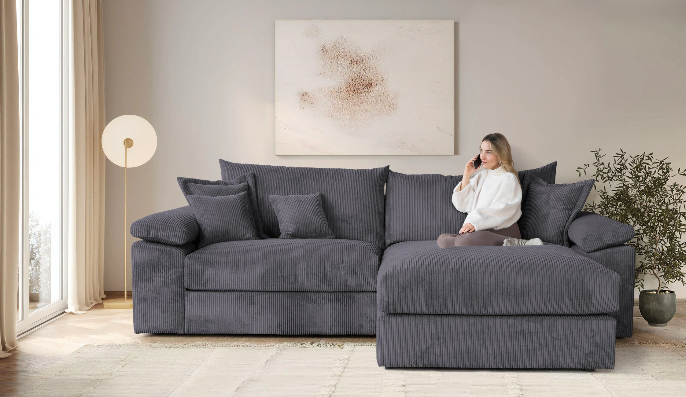 Home affaire Ecksofa "Soft&Cosy XXL L-Form - Breite 303 cm", Mega-Sofa, in günstig online kaufen