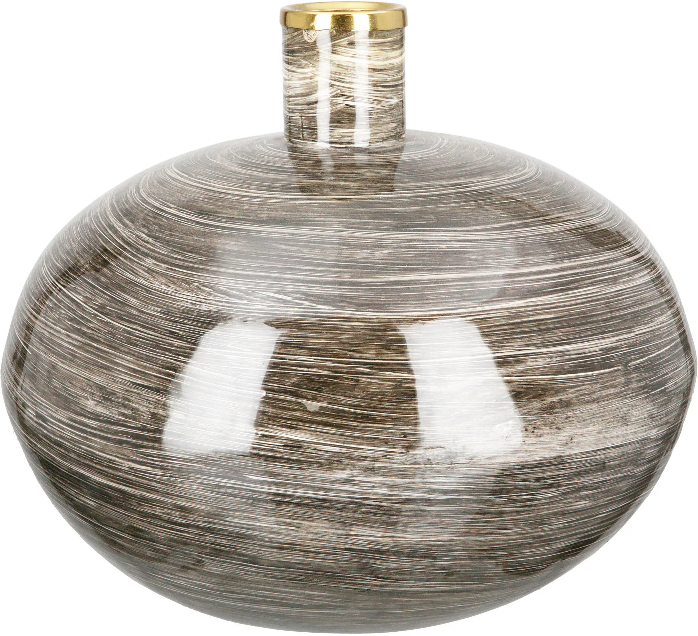 GILDE Tischvase "Stripes", (1 St.), Vase aus Metall, bauchig günstig online kaufen