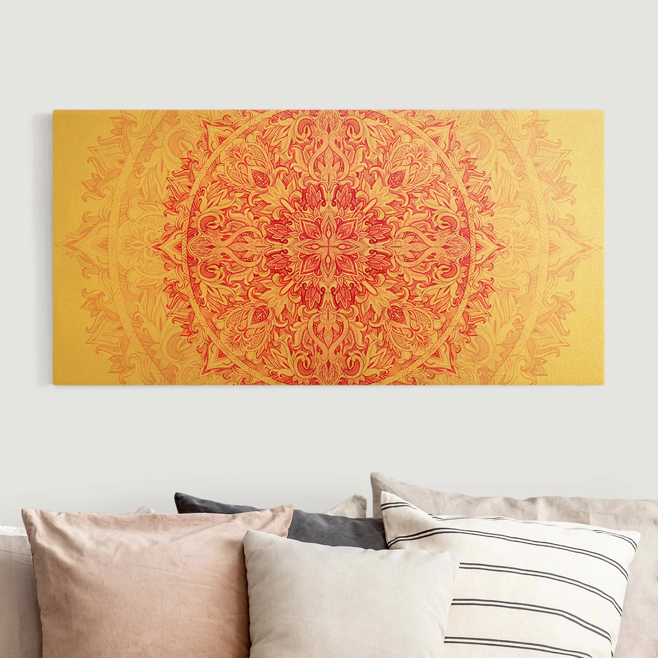 Leinwandbild Mandala Aquarell Ornament pink günstig online kaufen