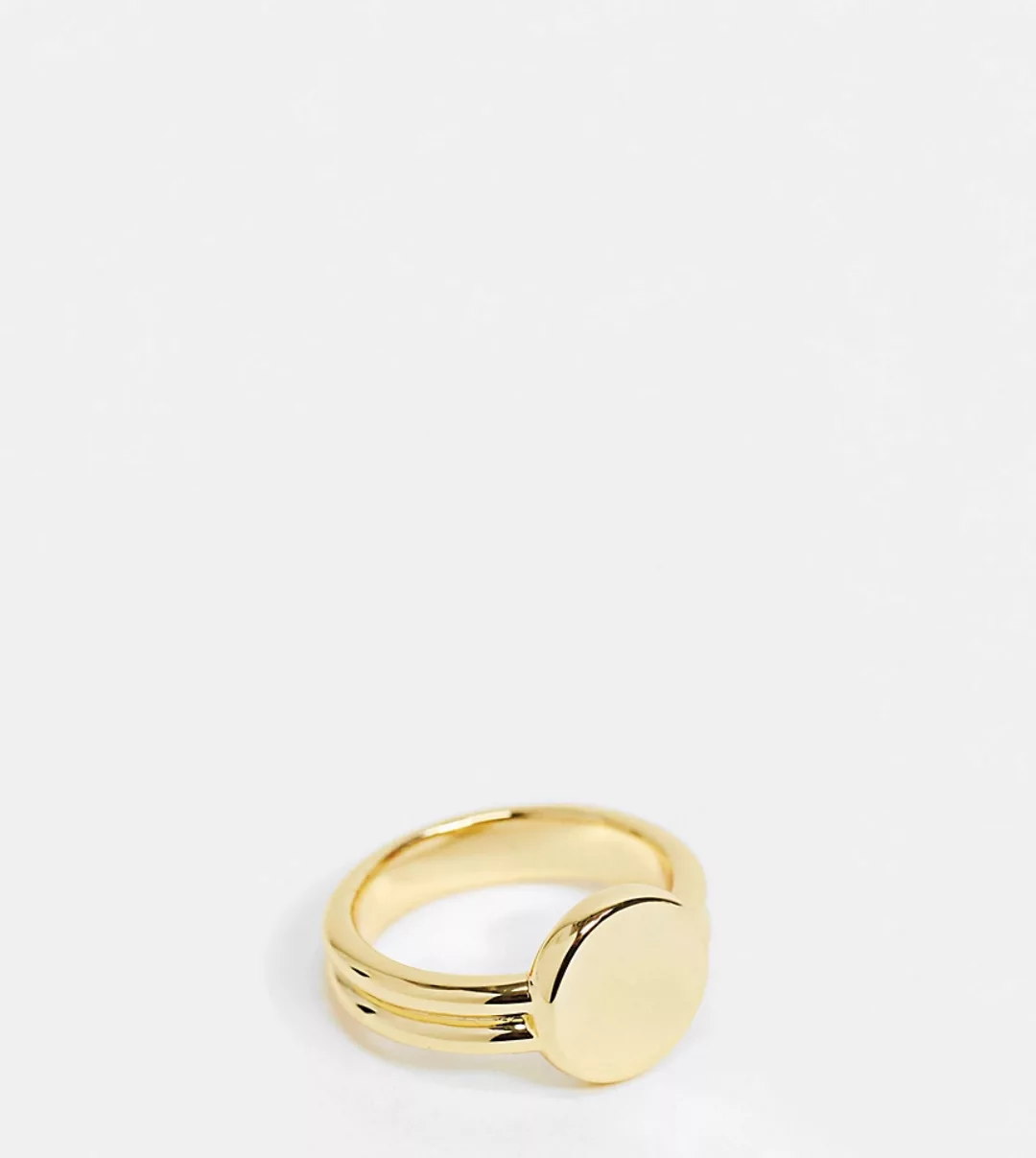 Topshop – Vergoldeter Ring mit Doppelband und Zierstein günstig online kaufen