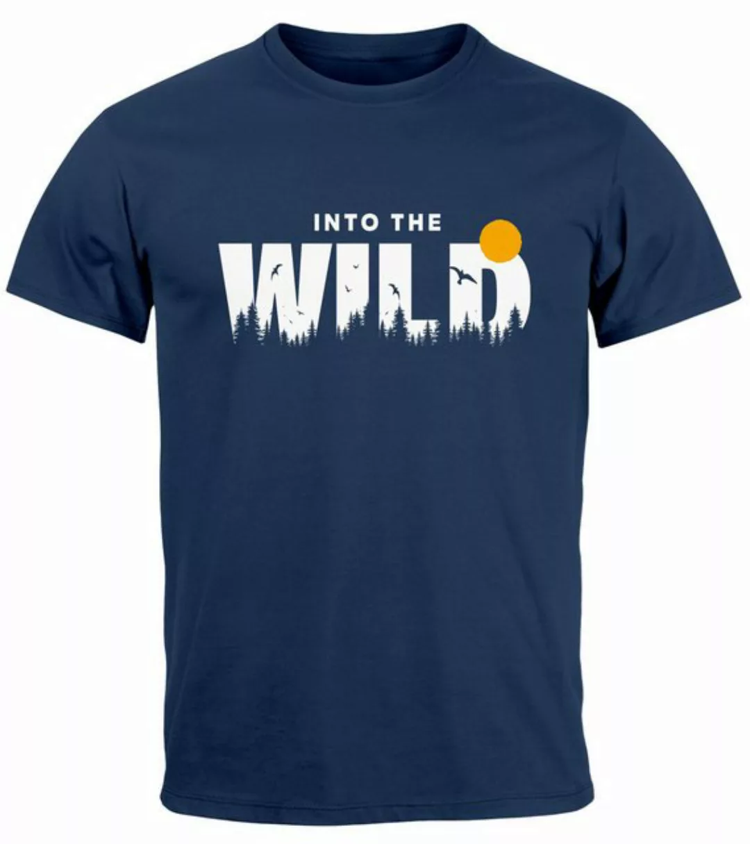 Neverless Print-Shirt Herren T-Shirt Brustprint Bedruckt Into the Wild Schr günstig online kaufen