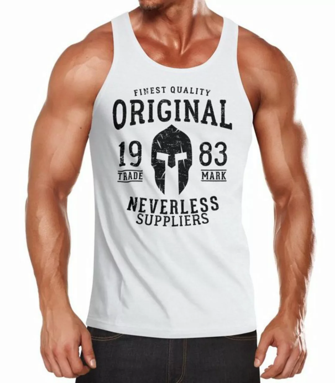 Neverless Tanktop Herren Tank-Top Original Gladiator Sparta Helm Athletic V günstig online kaufen