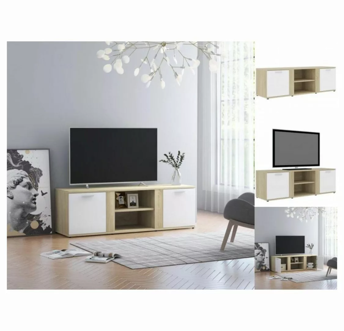 vidaXL TV-Schrank TV-Schrank Weiß Sonoma-Eiche 120 x 34 x 37 cm Spanplatte günstig online kaufen
