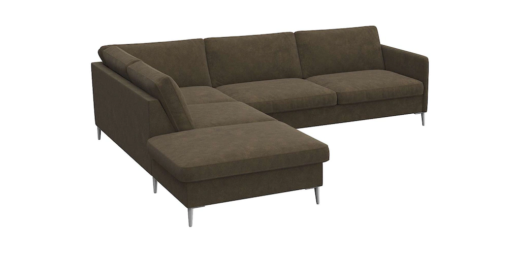 FLEXLUX Ecksofa »Fiore, L-Form«, schmale Armlehnen, Kaltschaum, Füße Alu günstig online kaufen