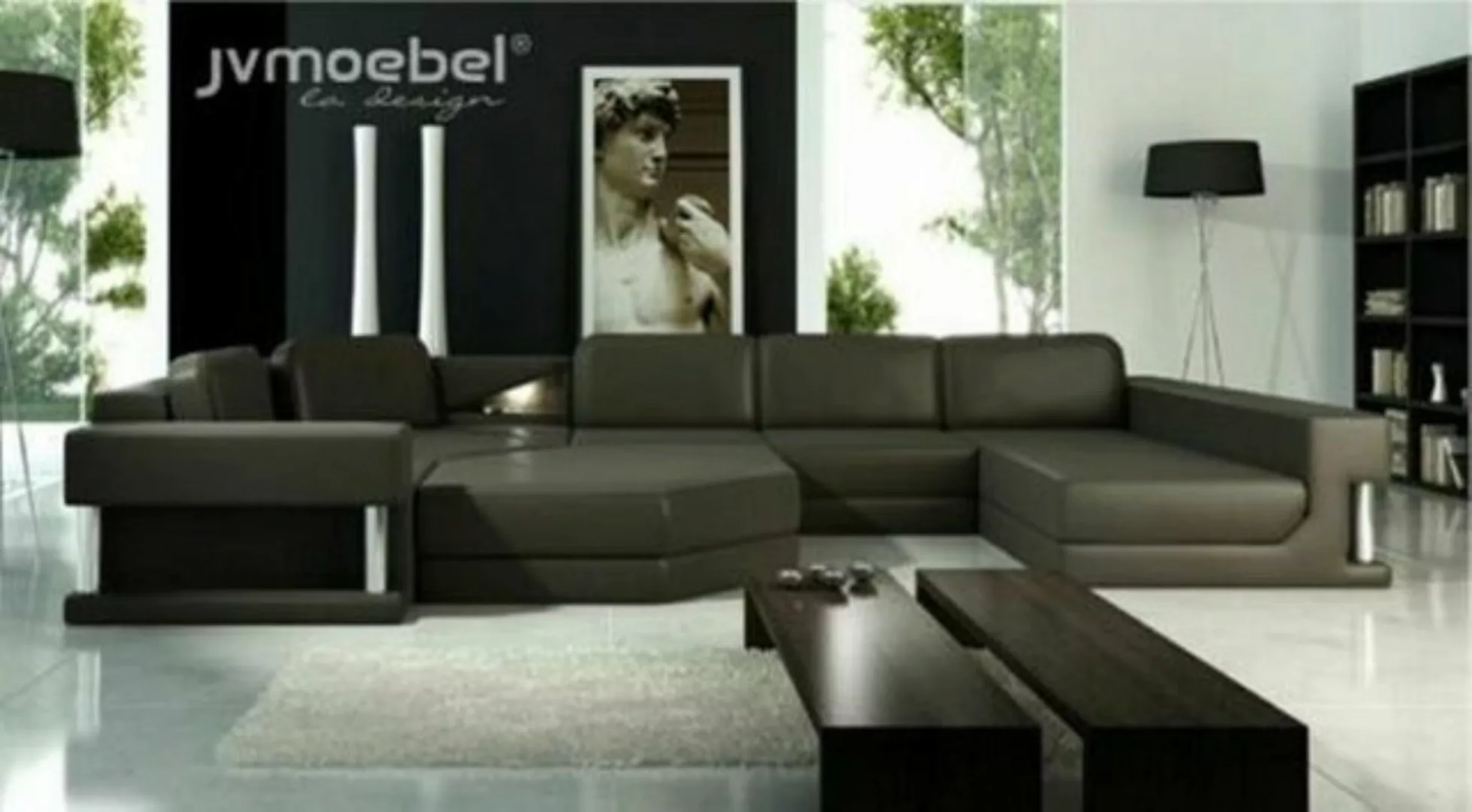 JVmoebel Ecksofa, Sofas Wohnlandschaft Design Ecksofa Leder Neu U Form Sofa günstig online kaufen