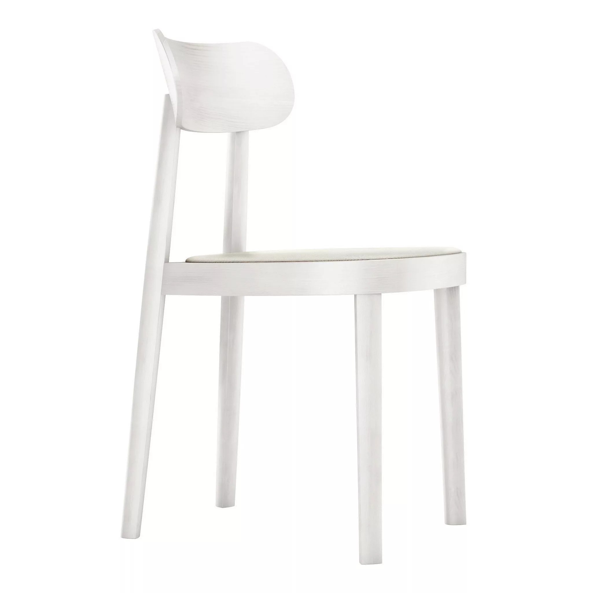 Thonet - 118 SP Stuhl Sitz mit Spiegelpolsterung - weiß TP 200/Stoff Steelc günstig online kaufen