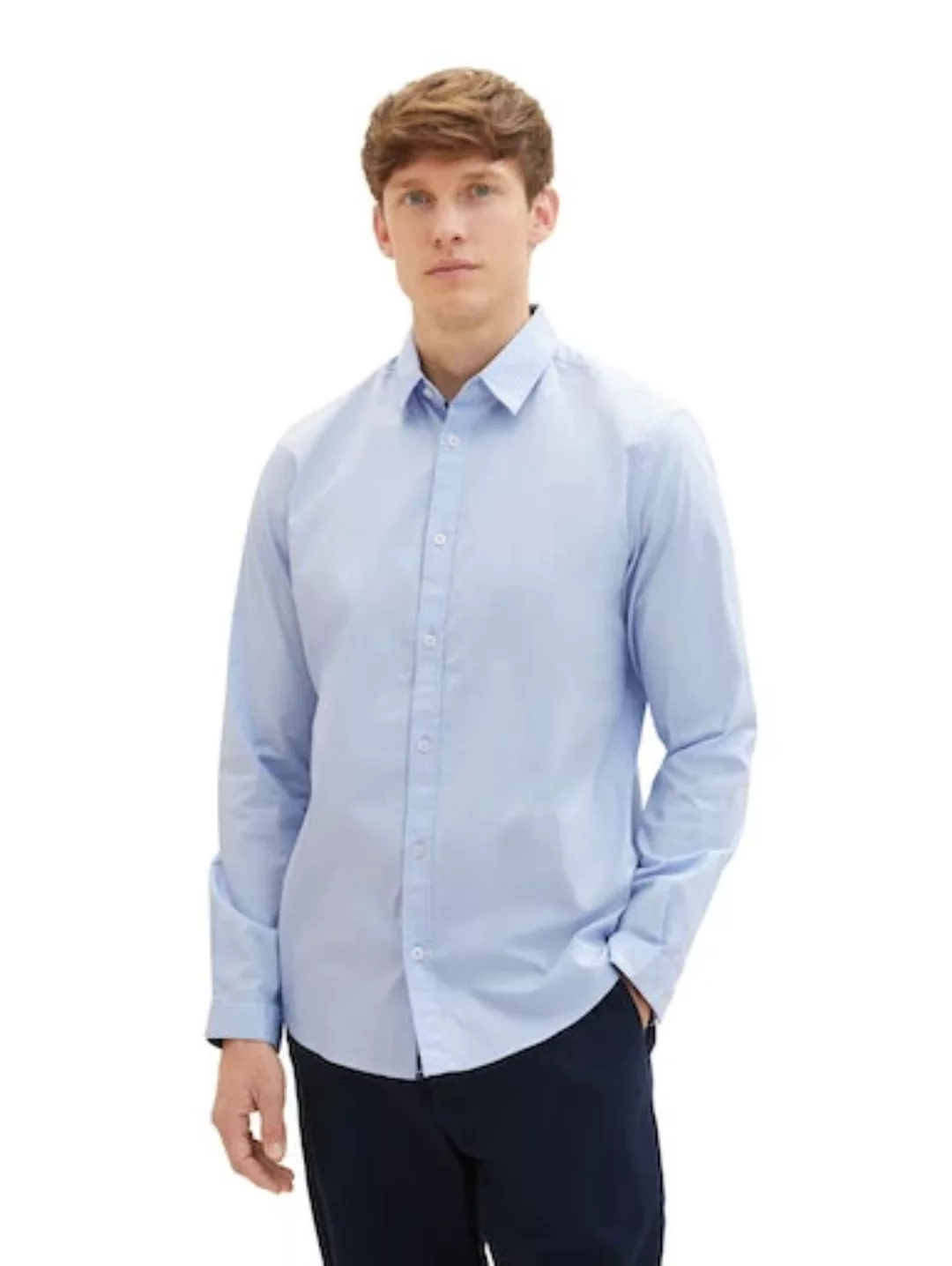 TOM TAILOR Langarmhemd, mit 2-Knopf-Verschluss am Ärmel günstig online kaufen