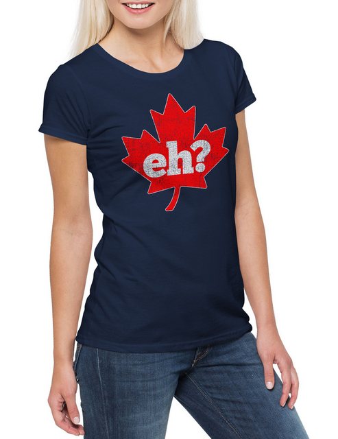 Urban Backwoods Print-Shirt Canada Eh Damen T-Shirt Fahne Flagge Banner Map günstig online kaufen