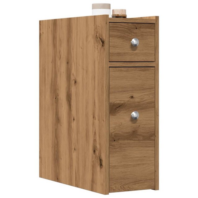 vidaXL Aktenschrank Badschrank Schmal mit Rollen Artisan-Eiche Spanplatte günstig online kaufen