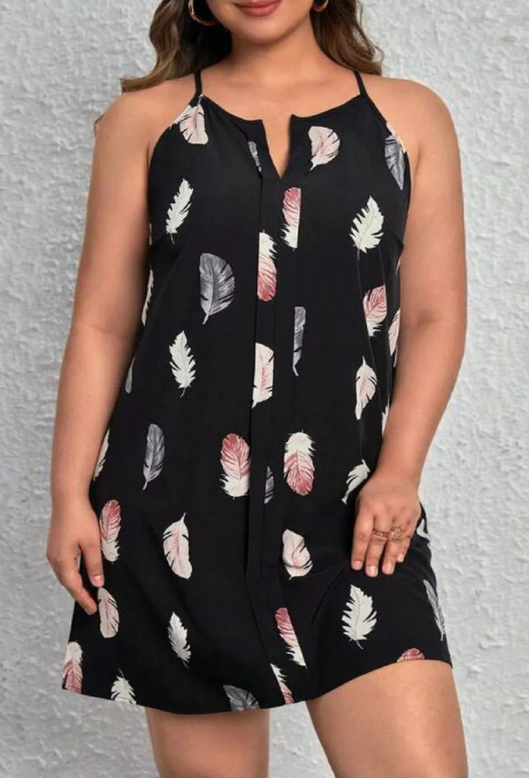 Elowen Strandkleid Modisches Damenkleid mit Federdruck in Übergröße günstig online kaufen