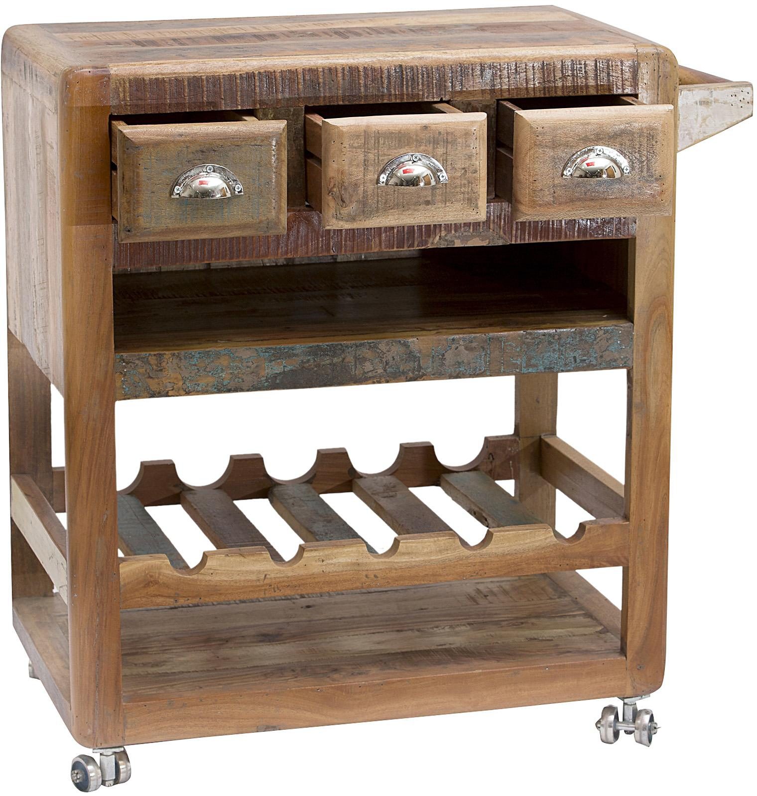 SIT Küchenwagen "Fridge", aus recyceltem Altholz, Shabby Chic, Vintage günstig online kaufen