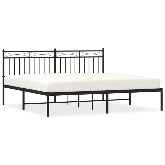 vidaXL Bett Bettgestell mit Kopfteil Metall Schwarz 180x200 cm günstig online kaufen