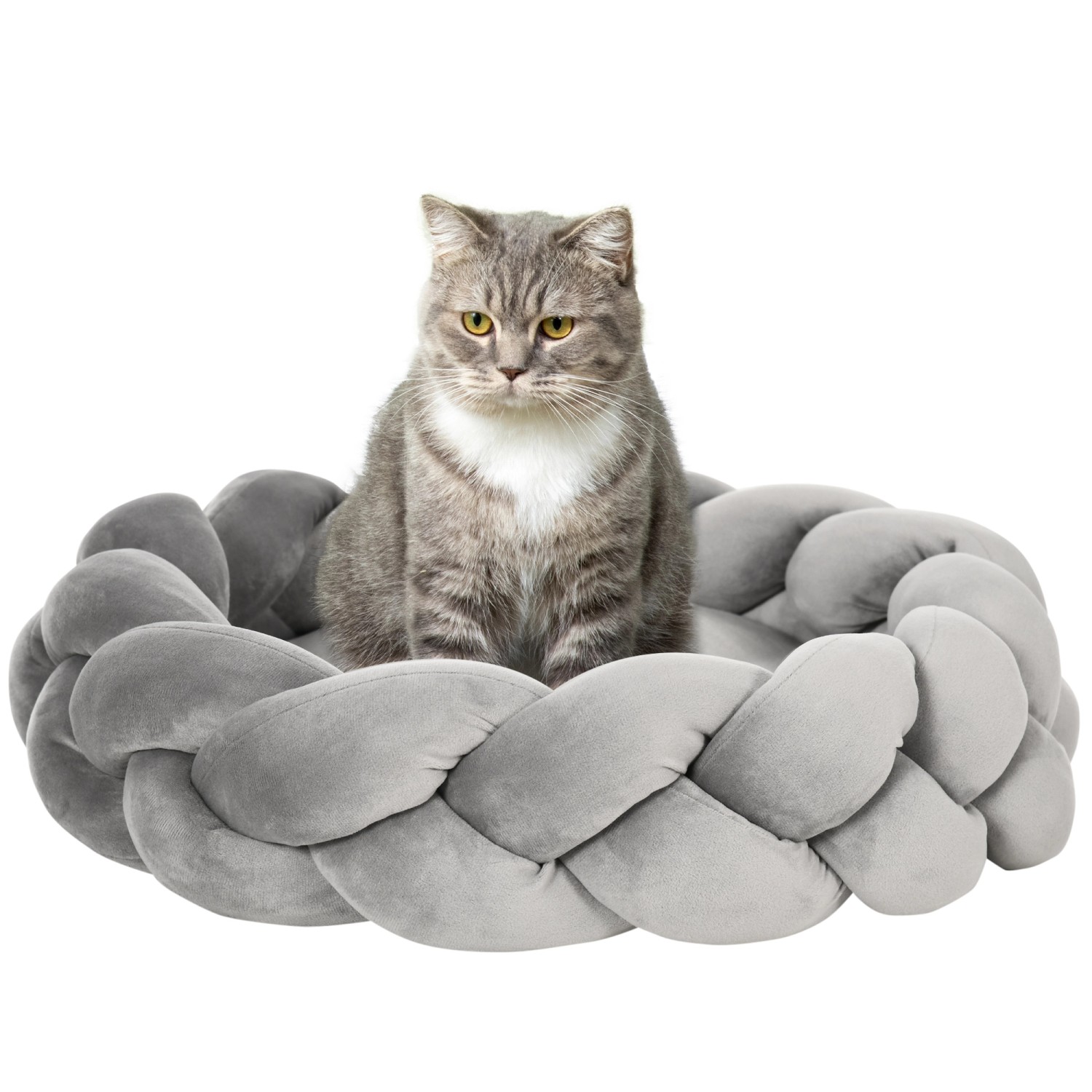 PawHut Hundesofa waschmaschinenfest inkl Kissen rundes Katzenbett 55 cm x 5 günstig online kaufen