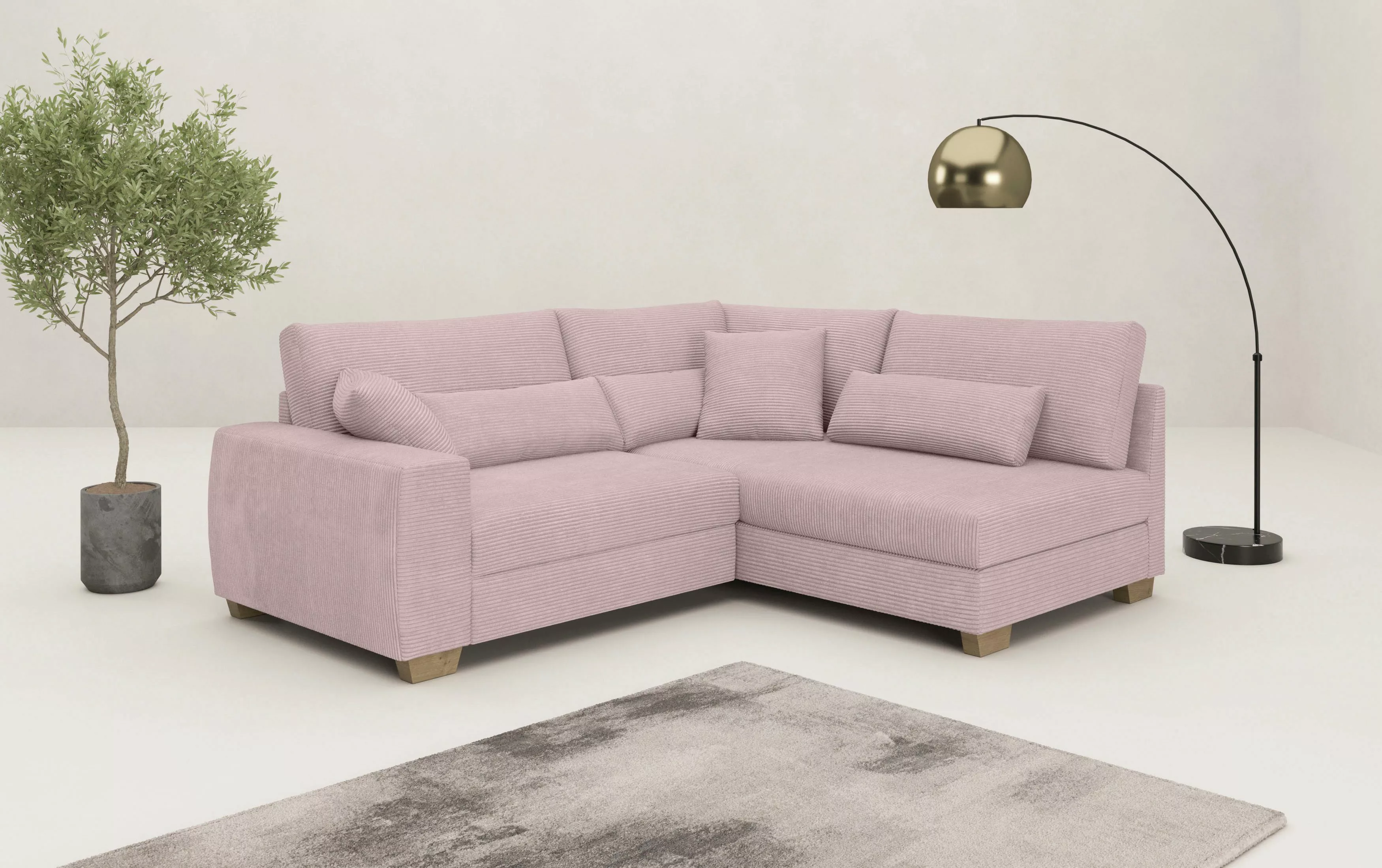 Mr. Couch Ecksofa "Helena L-Form, bis 140 kg belastbar", mit Taschenfederke günstig online kaufen