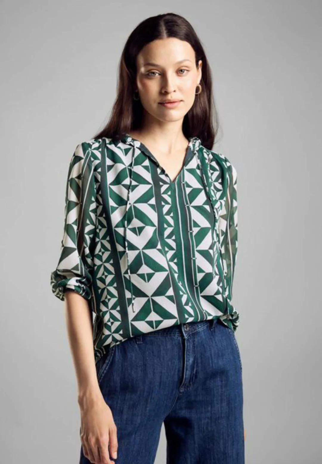 STREET ONE Klassische Bluse Street One Chiffon Bluse in Cool Vintage Green günstig online kaufen