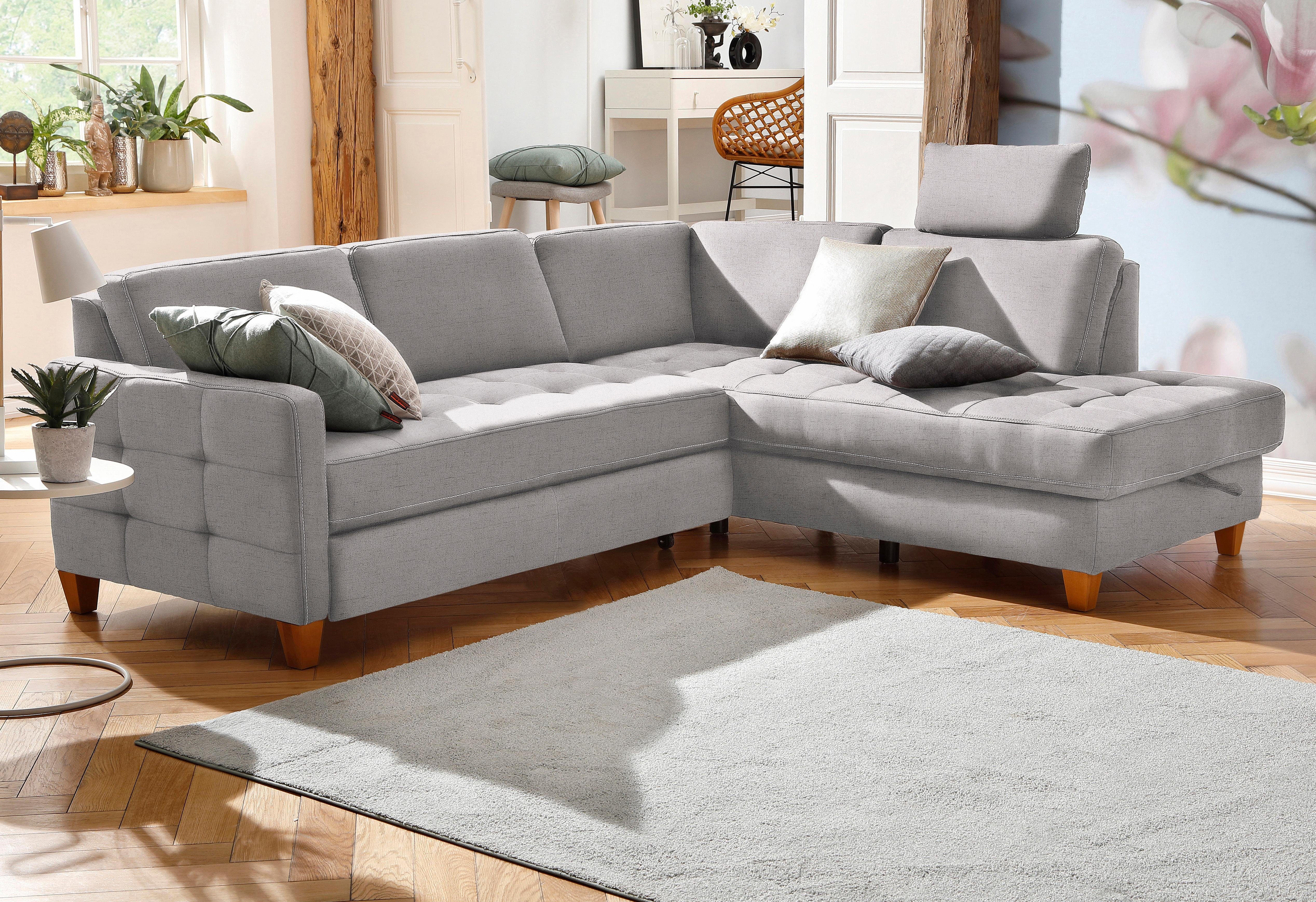 Home affaire Ecksofa "Earl L-Form", wahlweise auch mit Bettfunktion oder Be günstig online kaufen