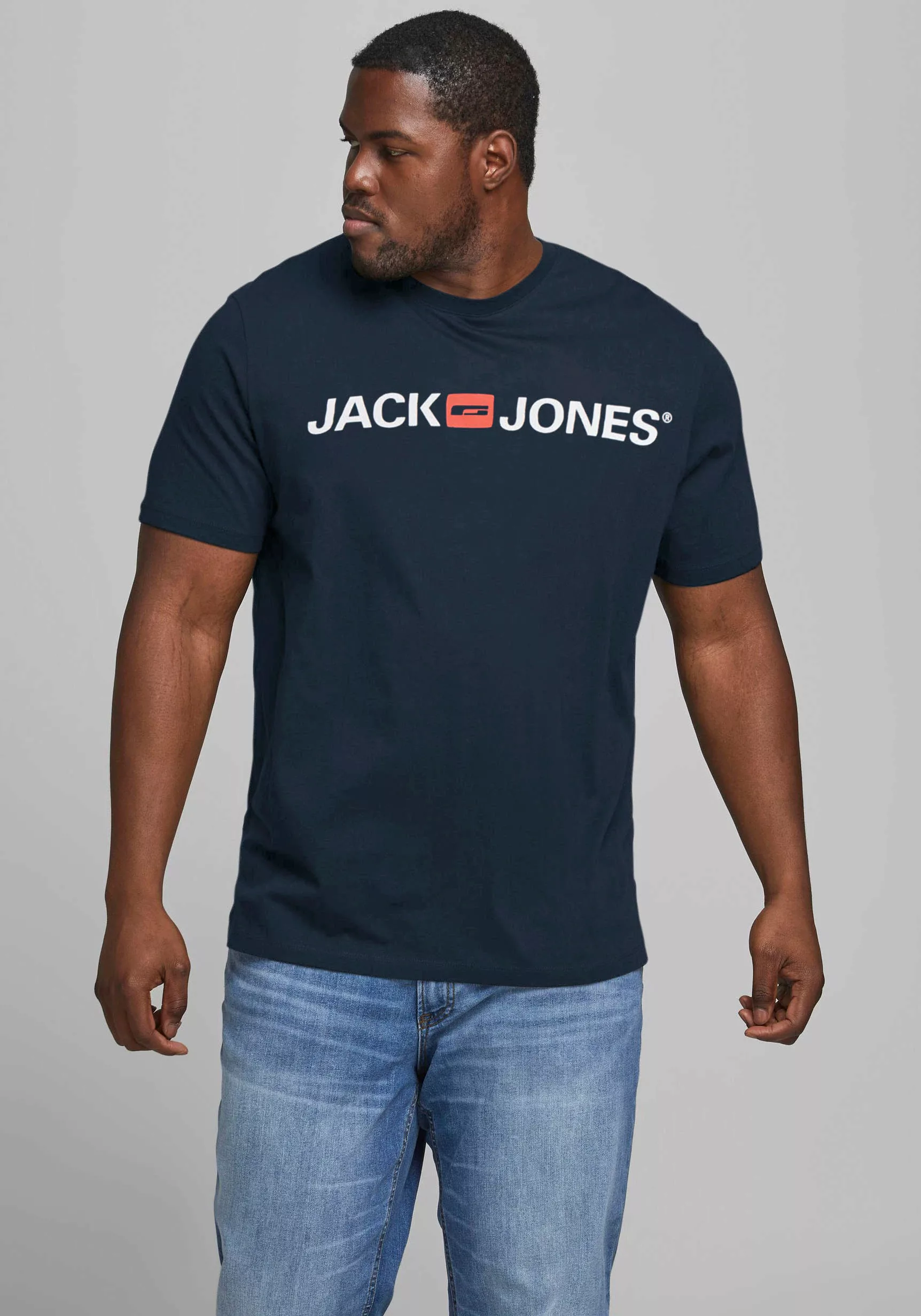 Jack & Jones Herren Rundhals T-Shirt JJECORP LOGO - Slim Fit Plussize günstig online kaufen