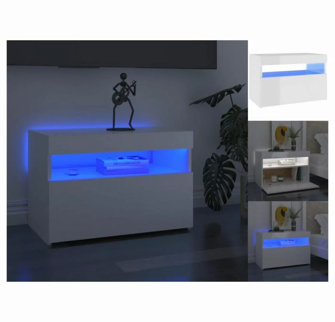 vidaXL TV-Schrank TV-Schrank mit LED-Leuchten Hochglanz-Weiß 60x35x40 cm Lo günstig online kaufen