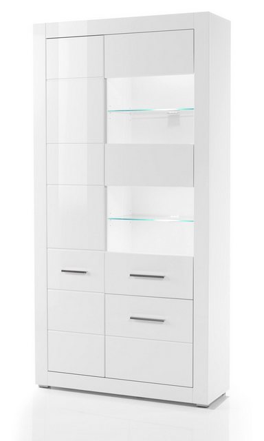 Furn.Design Stauraumvitrine Carrara (Vitrinenschrank in weiß 3-türig, 100 x günstig online kaufen