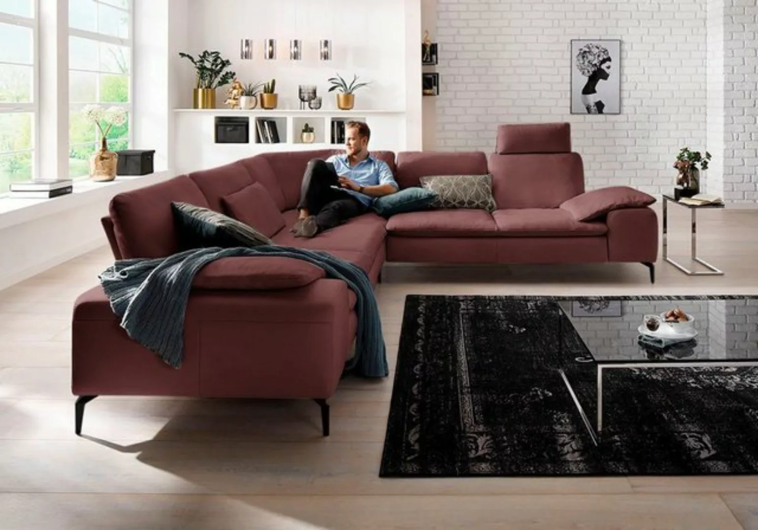 W.SCHILLIG Ecksofa valentinoo, Set, mit Sitztiefenverstellung, Breite 318 c günstig online kaufen