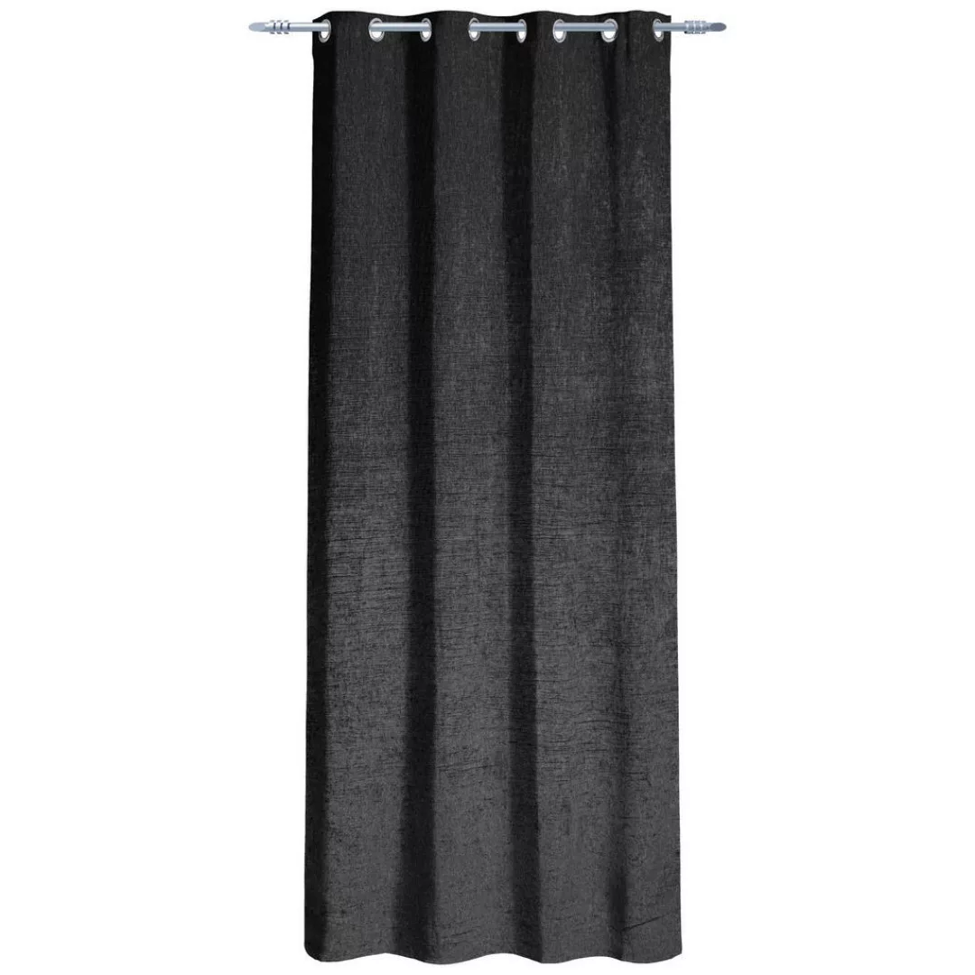 Ösenvorhang Chenille schwarz B/L: ca. 140x245 cm günstig online kaufen