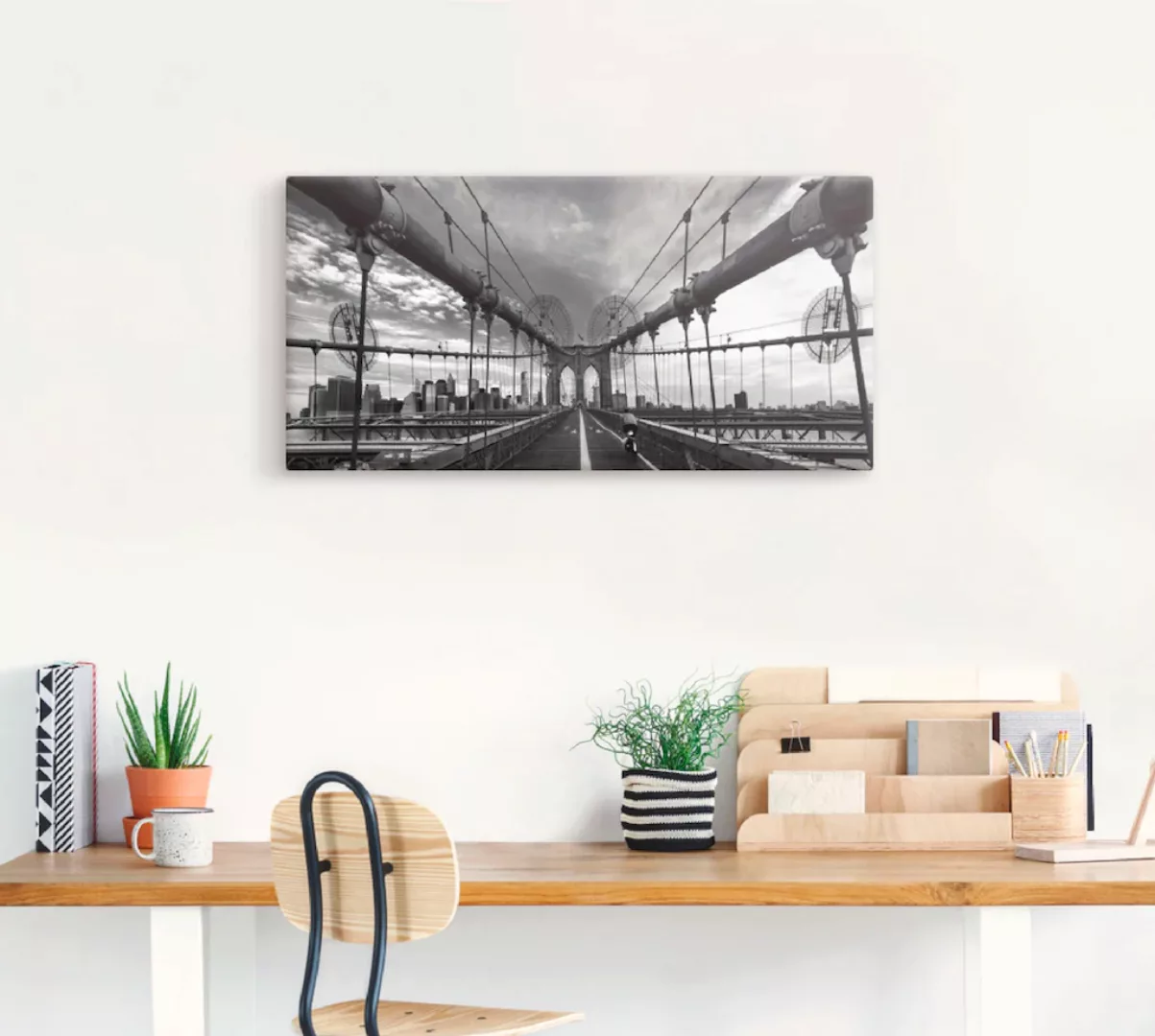 Artland Wandbild "Brooklyn Bridge New York III", Brücken, (1 St.), als Lein günstig online kaufen