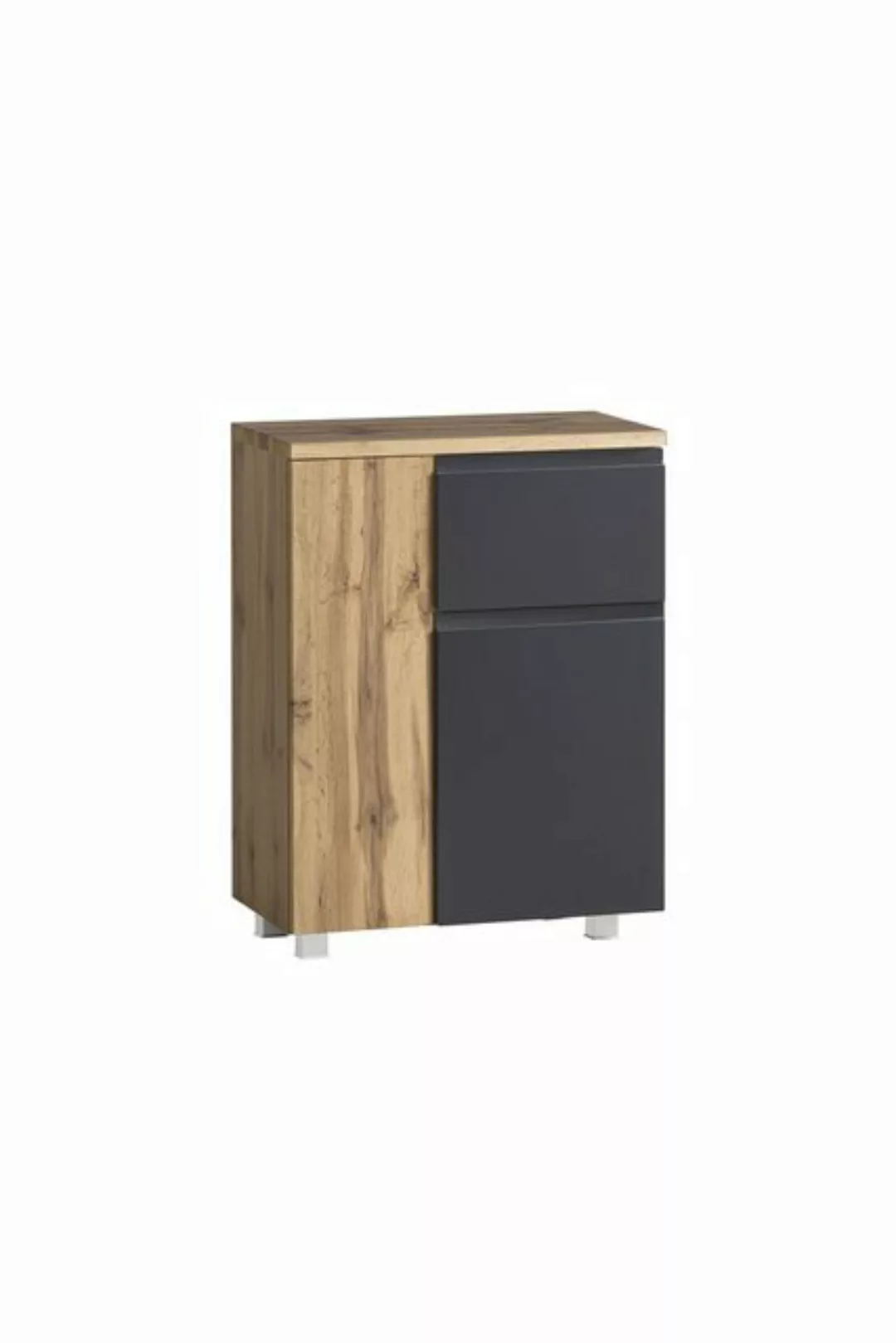 HELD MÖBEL Unterschrank in grau/Wotaneiche, MDF - 65x79x35cm (BxHxT) günstig online kaufen