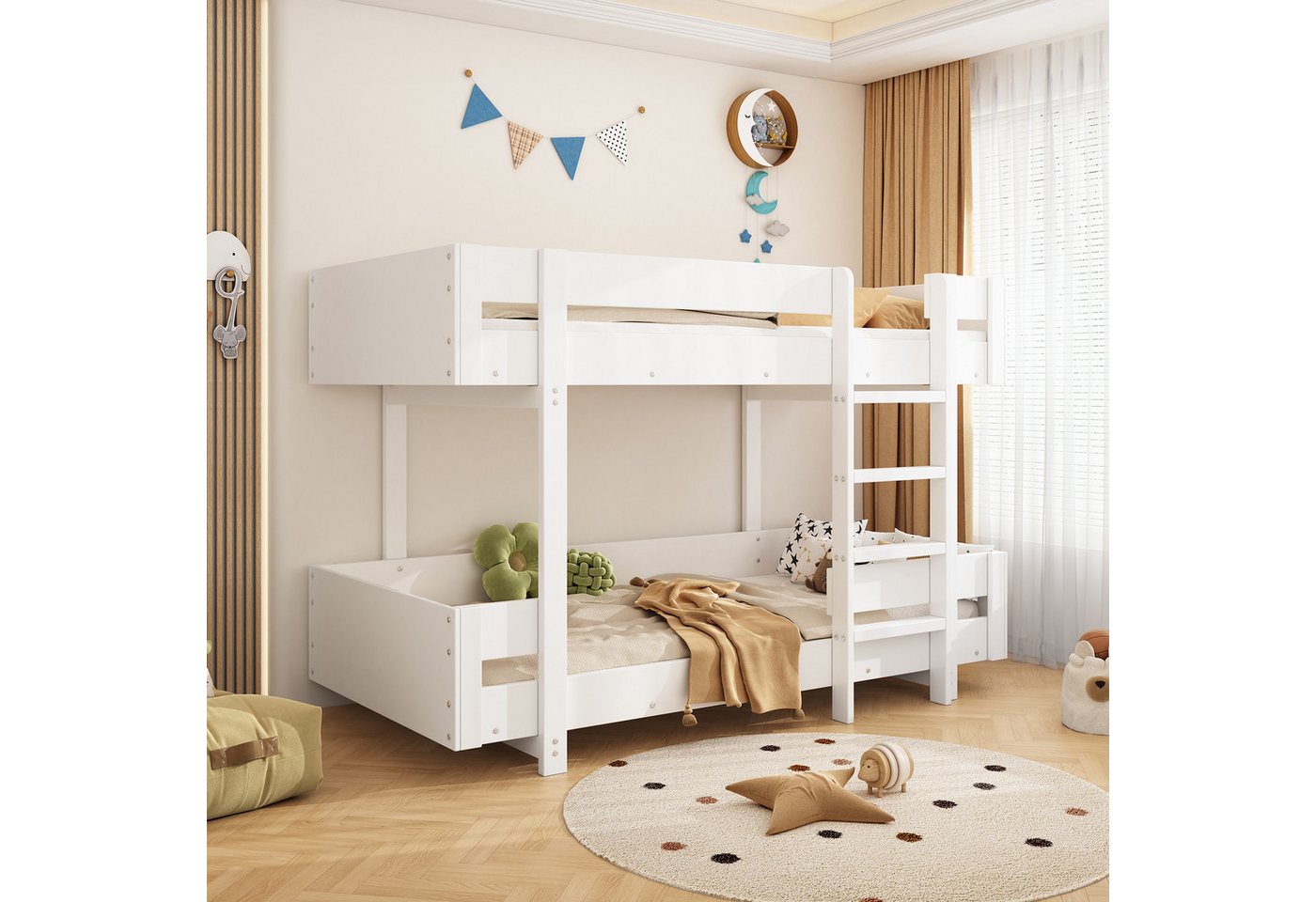 WISHDOR Etagenbett Hochbett Kinderbett (90*200cm), Mit Treppe, Schlichtes D günstig online kaufen