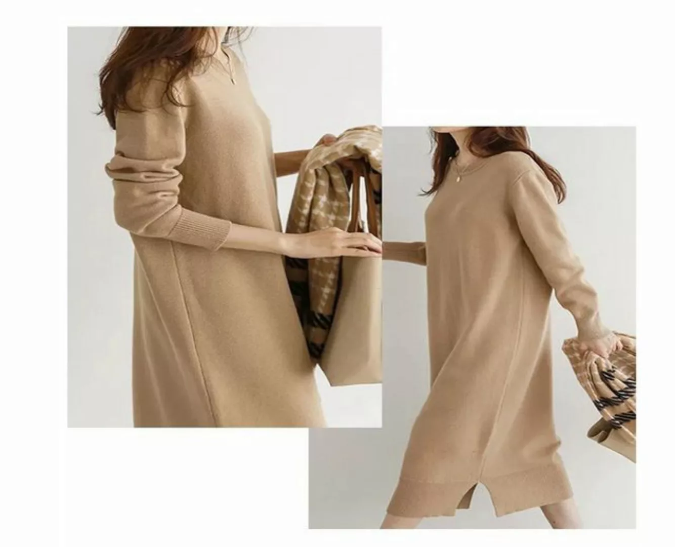 KIKI A-Linien-Kleid Verdicktes, locker gestricktes Pulloverkleid günstig online kaufen