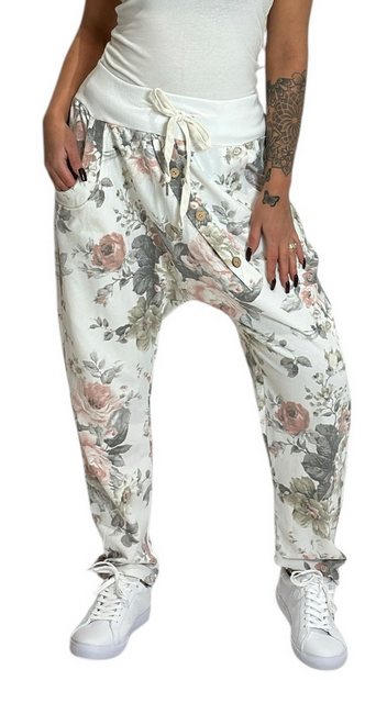 Mississhop Boyfriend-Hose Damen Hose Sweatpants Jogginghose Blumen M.130 günstig online kaufen