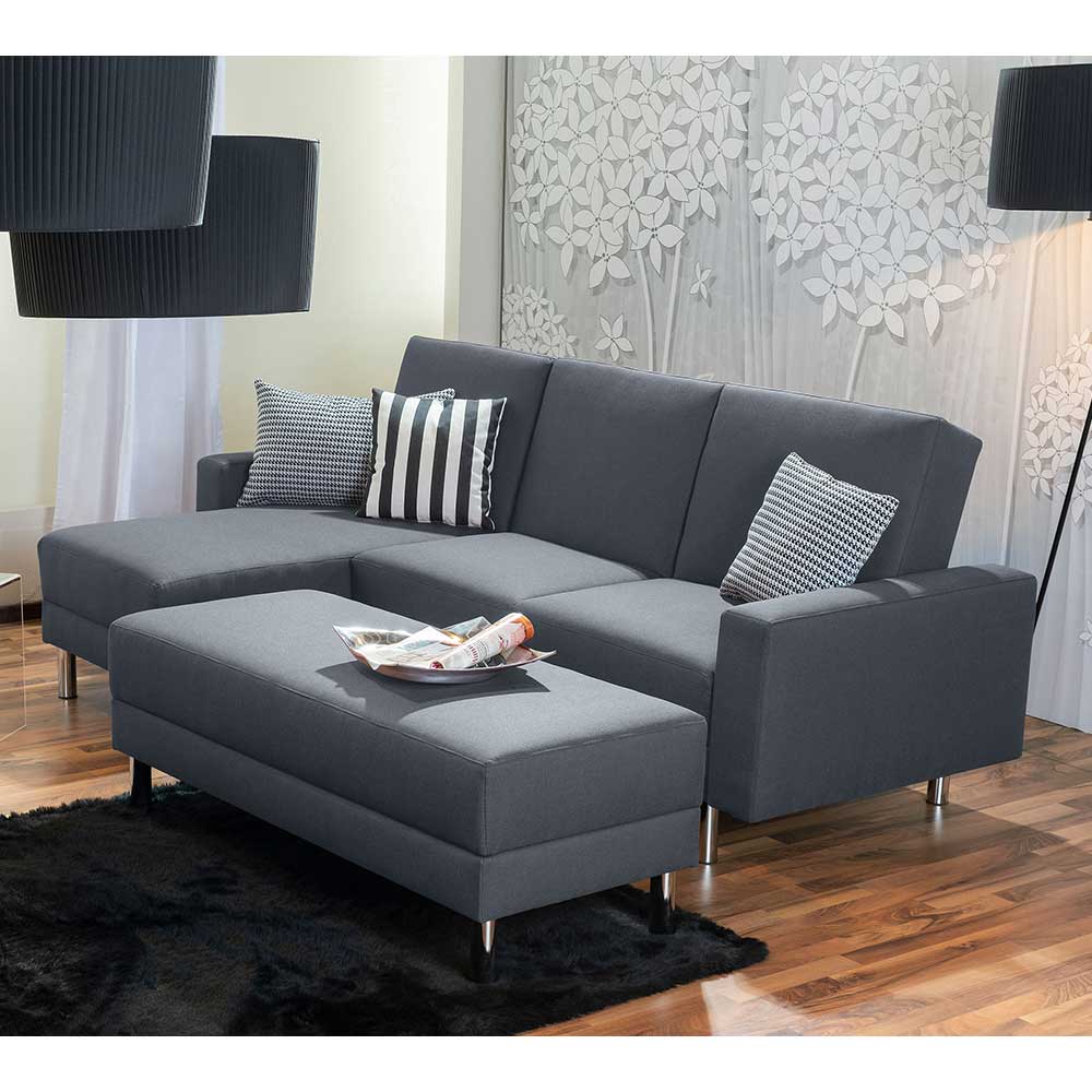 Schlafsofa in Jeansblau Fußgestell aus Metall (zweiteilig) günstig online kaufen