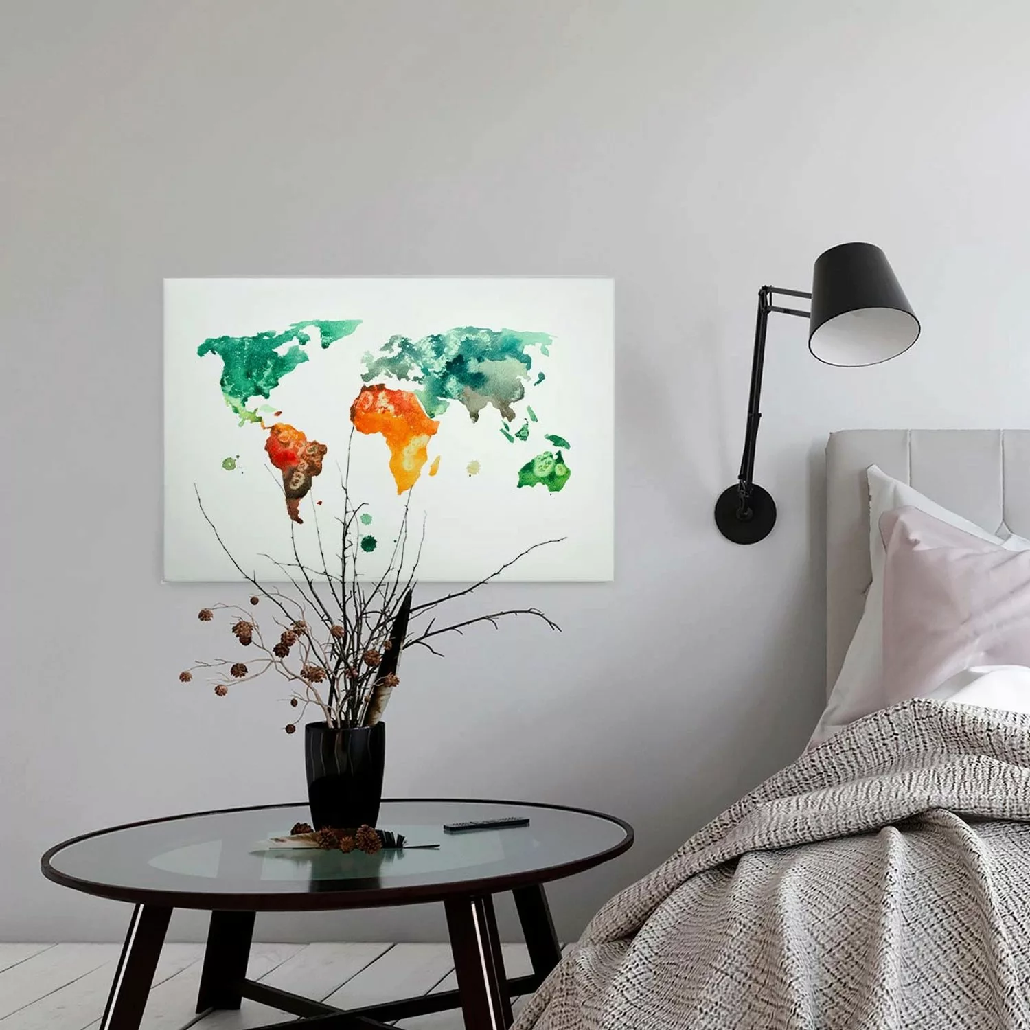 A.S. Création Leinwandbild "Colourful World 3", Weltkarte, (1 St.), Atlas W günstig online kaufen