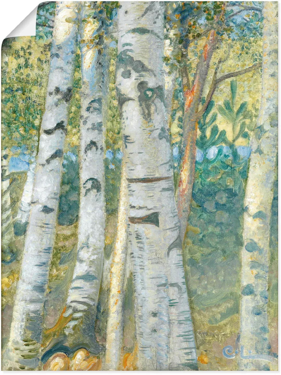 Artland Kunstdruck "Birkenstämme. 1910", Bäume, (1 St.), als Leinwandbild, günstig online kaufen