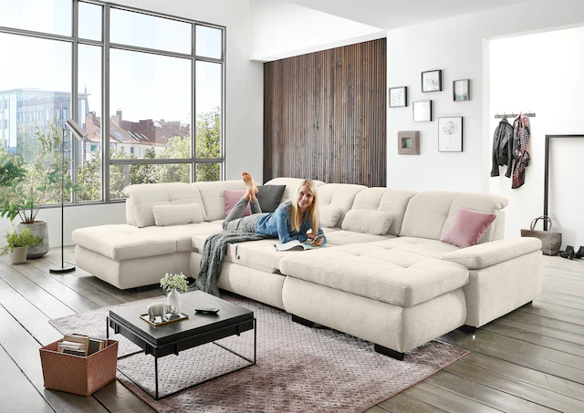 Die PlanBar Ecksofa »MP-IN16012 L-Form, mit Federkern-Polsterung«, inkl. Si günstig online kaufen