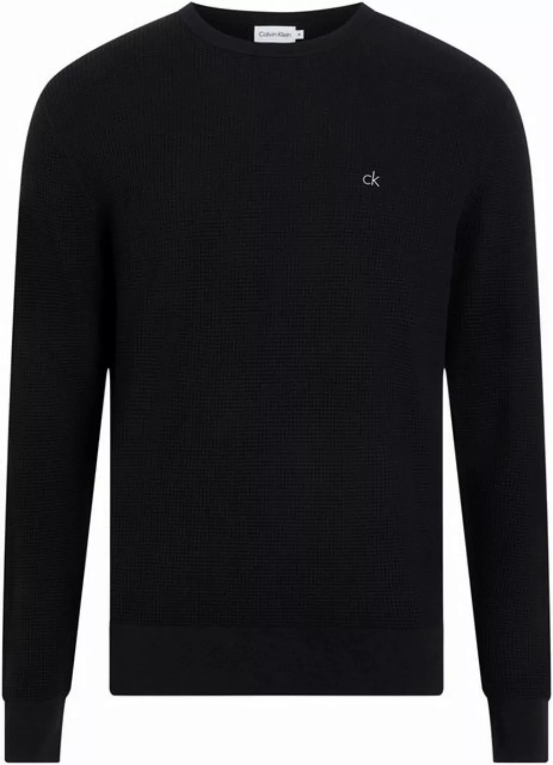 Calvin Klein Rundhalspullover WAFFLE STRUCTURE SWEATER mit Markenlabel günstig online kaufen