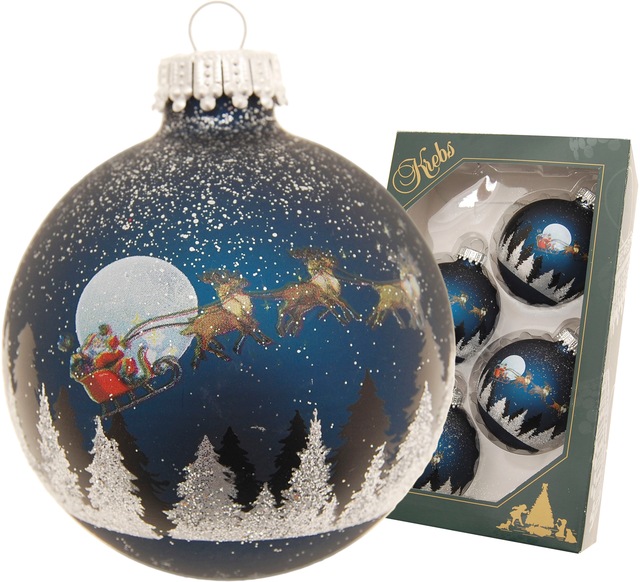 Krebs Glas Lauscha Weihnachtsbaumkugel »Spirit of Christmas, 7 cm«, (Set, 4 günstig online kaufen