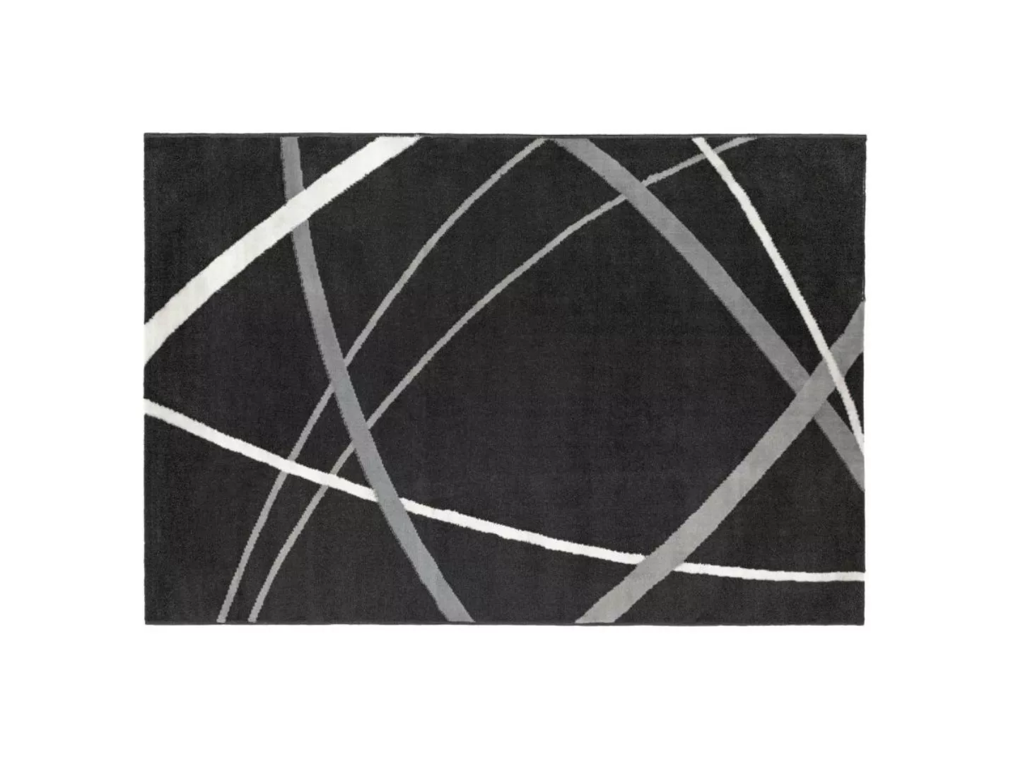 Teppich Design - 140 x 200 cm - Polypropylen - Schwarz, Grau & Weiß - LINIA günstig online kaufen