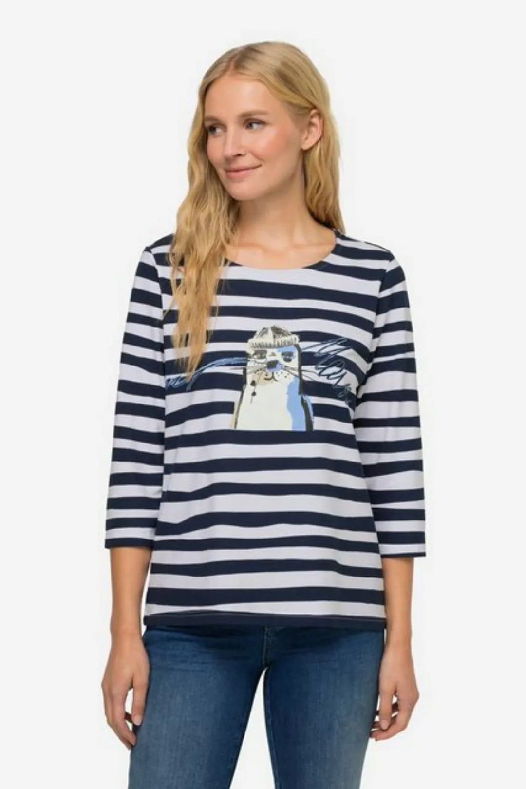 Laurasøn Rundhalsshirt T-Shirt Regular Fit Wellenringel günstig online kaufen