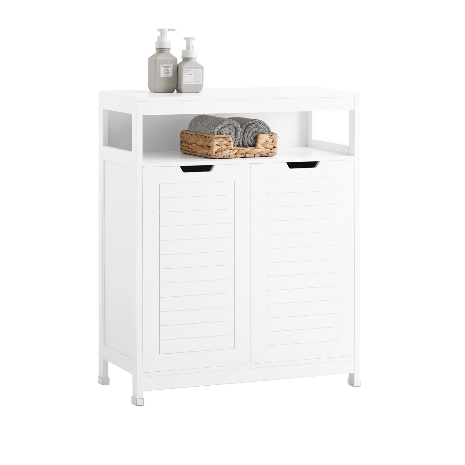 SoBuy Badkommode Kommode Sideboard Flurschrank Badezimmerschrank Weiß BZR12 günstig online kaufen