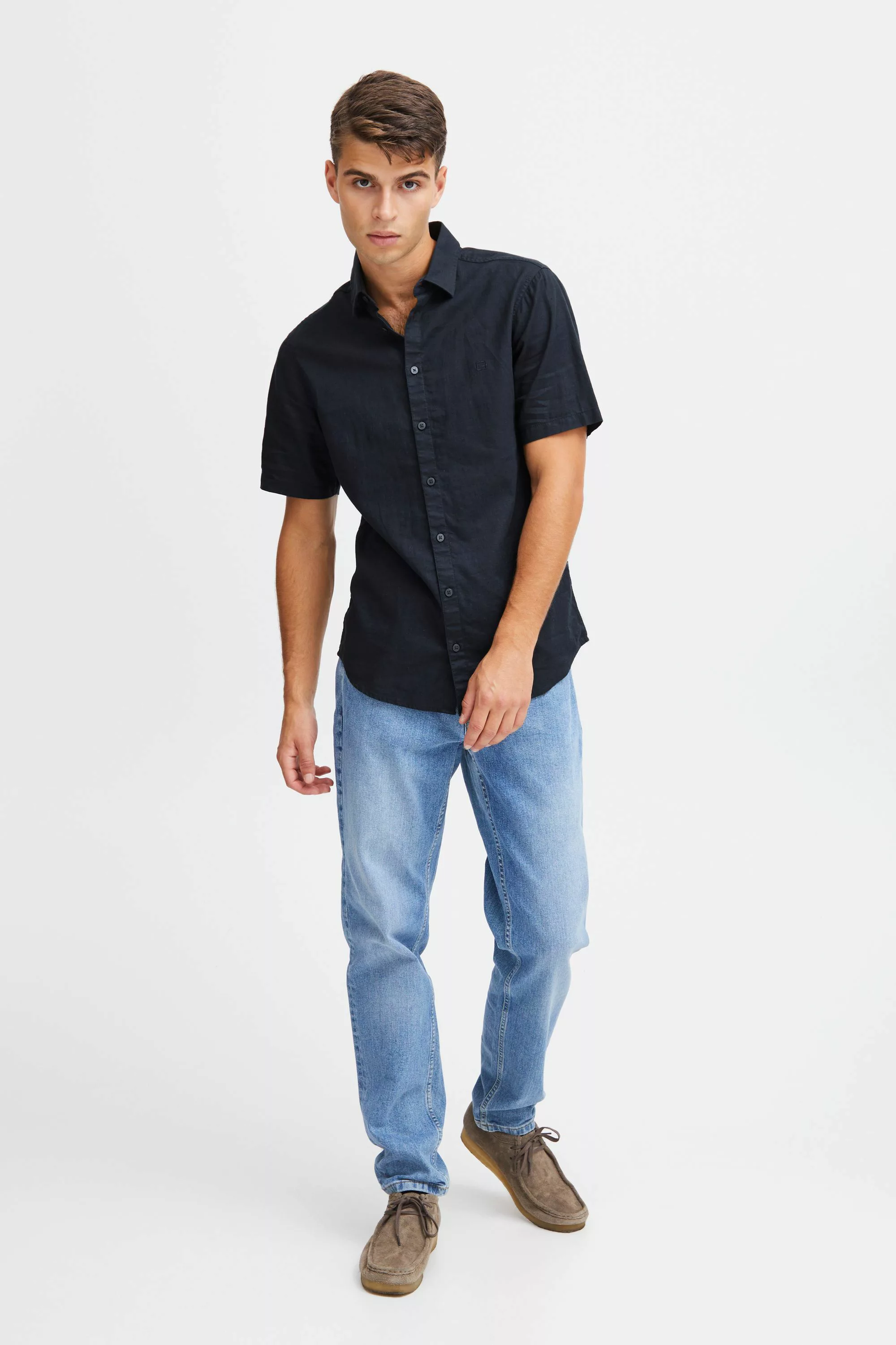 Casual Friday Kurzarmhemd CFAksel SS linen mix shirt Shirt aus Leinenmix günstig online kaufen