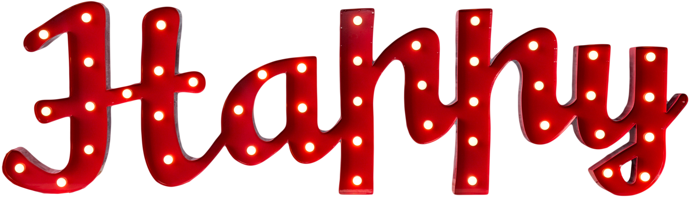 MARQUEE LIGHTS LED Dekolicht »Happy«, 44 flammig-flammig, Wandlampe, Tischl günstig online kaufen