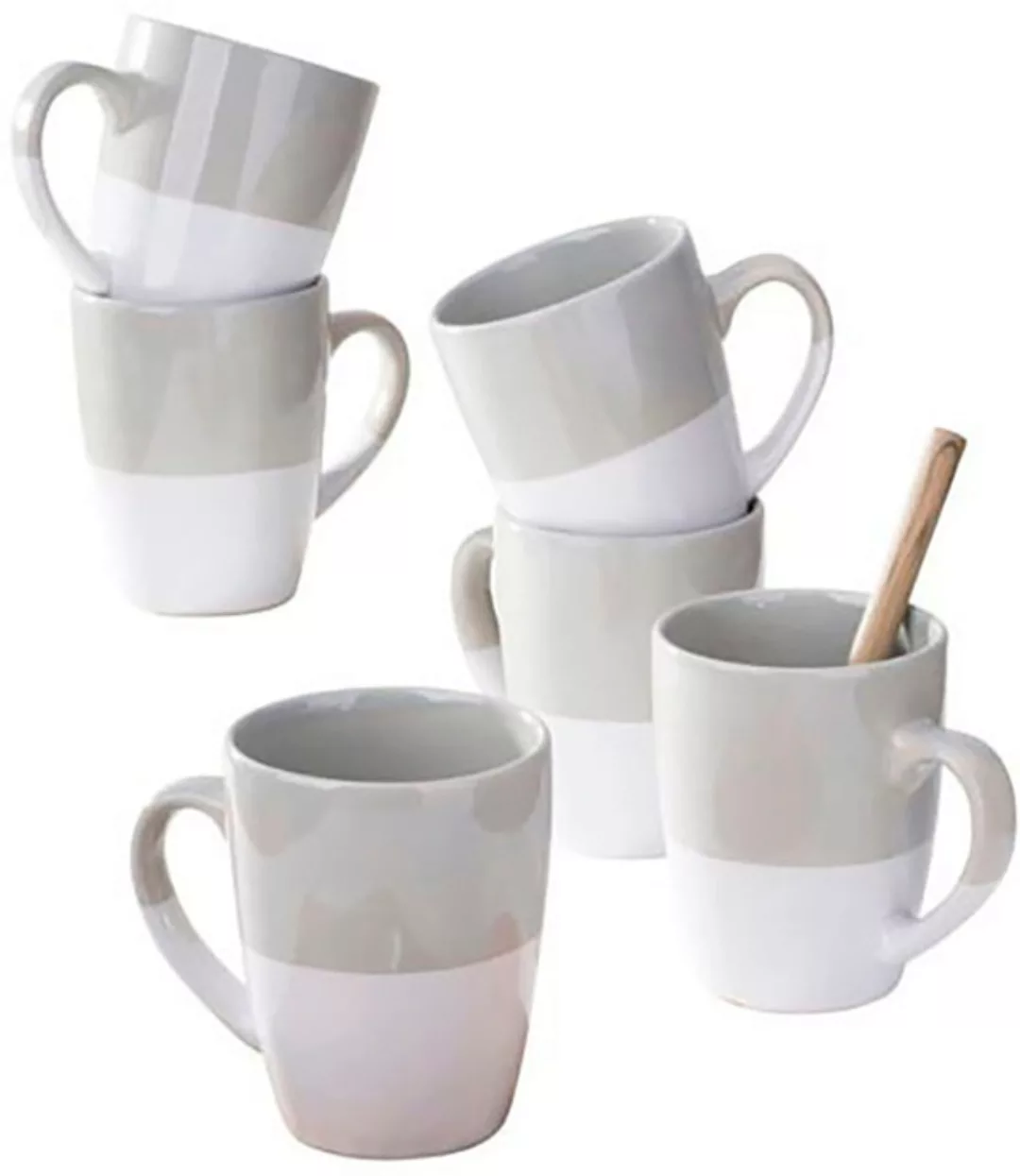 Retsch Arzberg Becher »DIPPED GREY«, (Set, 6 tlg., 6 Trink-/Henkelbecher ca günstig online kaufen