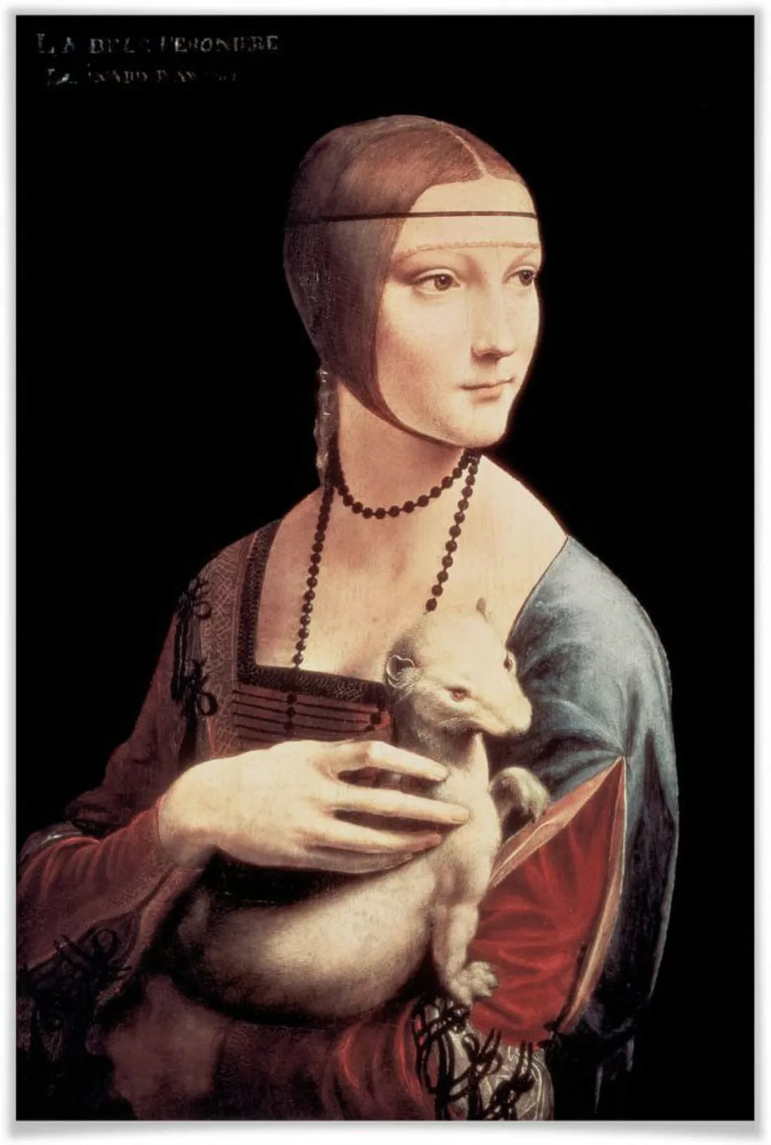 Wall-Art Poster "Dame mit Hermelin", Menschen, (1 St.), Poster ohne Bilderr günstig online kaufen