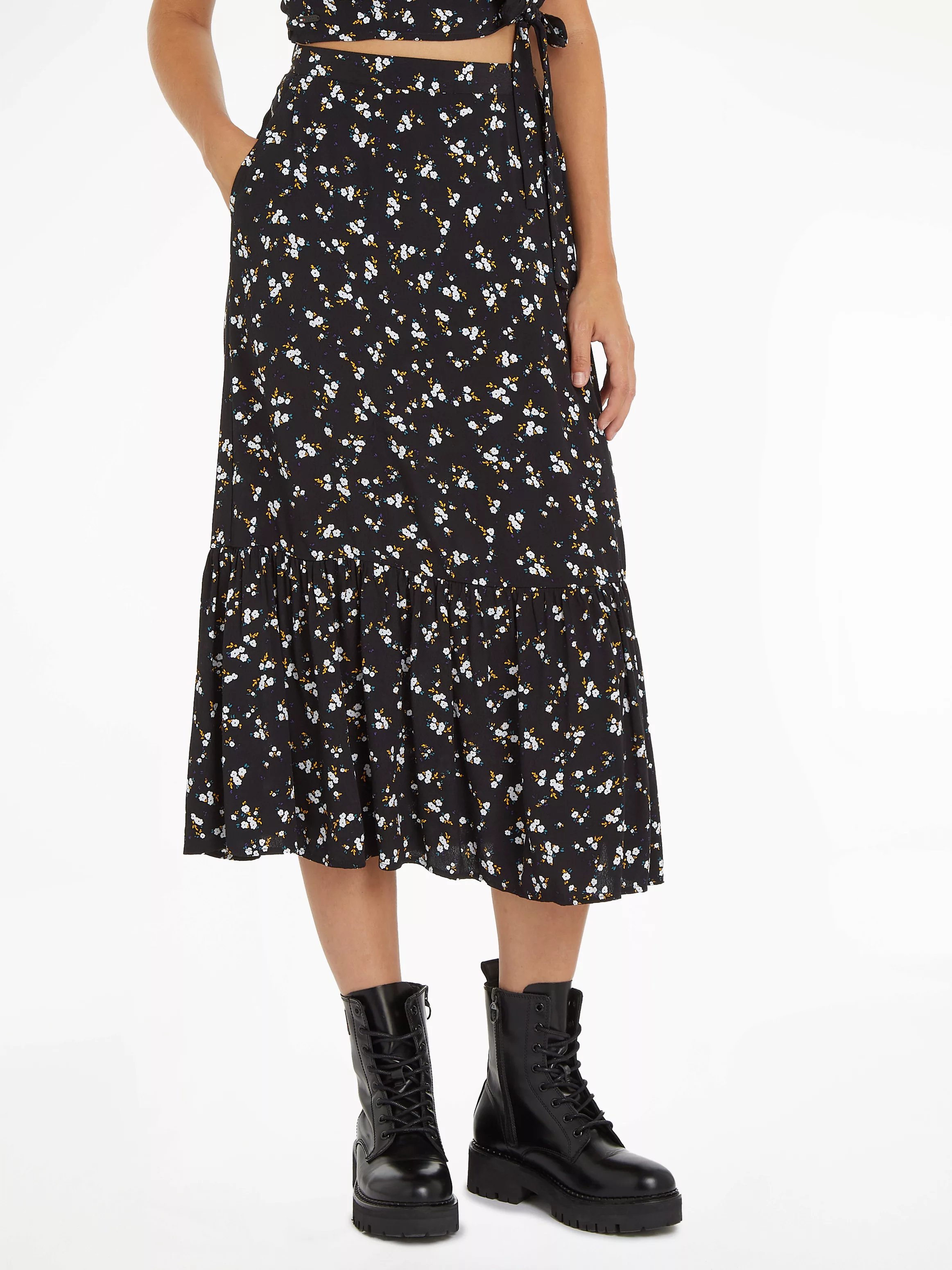 Tommy Jeans Curve A-Linien-Rock TJW FLORAL RUFFLE MIDI SKIRT EXT Webrock Gr günstig online kaufen