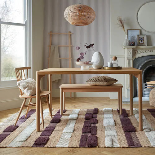 FLAIR RUGS Teppich »MEDINA BLOCKS«, rechteckig, 22 mm Höhe, Jute/-und Wollm günstig online kaufen