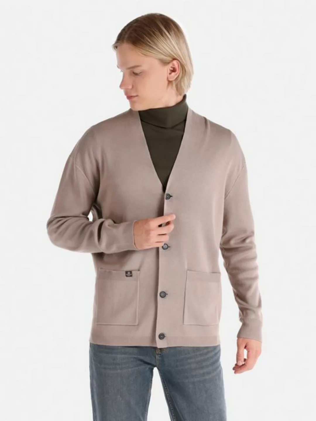 Colins Cardigan Beige Herren-Strickjacke in normaler Passform Cl1065216 günstig online kaufen