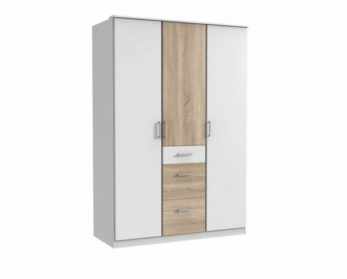 freiraum Kleiderschrank Click (B/H/T: 135x198x58 cm) in Weiß mit 3 Schublad günstig online kaufen