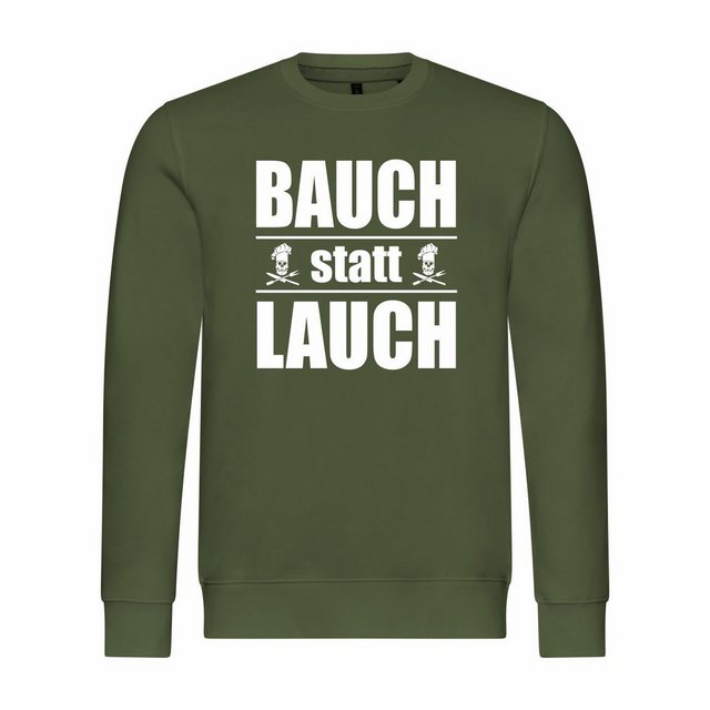 deinshirt Rundhalspullover Herren Sweatshirt Bauch statt Lauch Mit Print Mo günstig online kaufen